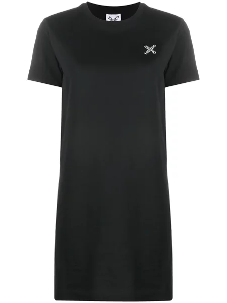 Rochie tip cămașă Kenzo cu imagine negru