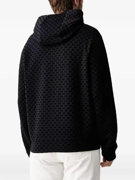 Hanorac cu glugă Armani Exchange cu cordon negru