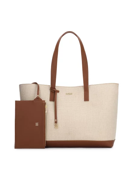 Kazar Ročna torbica kremna / konjak