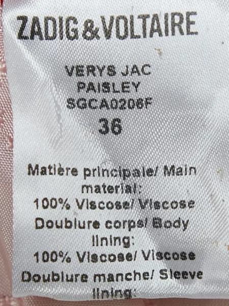 Sacou Zadig&voltaire cu model paisley din jacard roșu