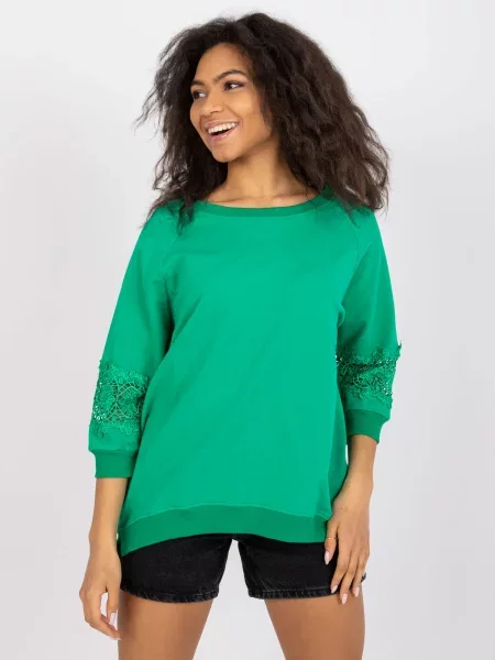 Bluză Fashionhunters casual verde
