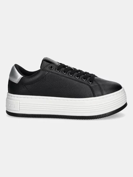 Calvin Klein Jeans sneakersy skórzane BOLD FLATF LOW MIX OHB czarny