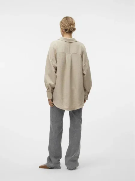 VERO MODA Blúzka VMMELANEY QUEENY sivobéžová béžová