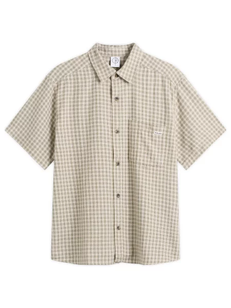 Koszula z krótkim rękawem Polar Skate Co. polarowa z krótkim rękawem beżowa