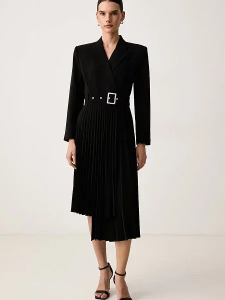 Karl Lagerfeld rochie evazată negru