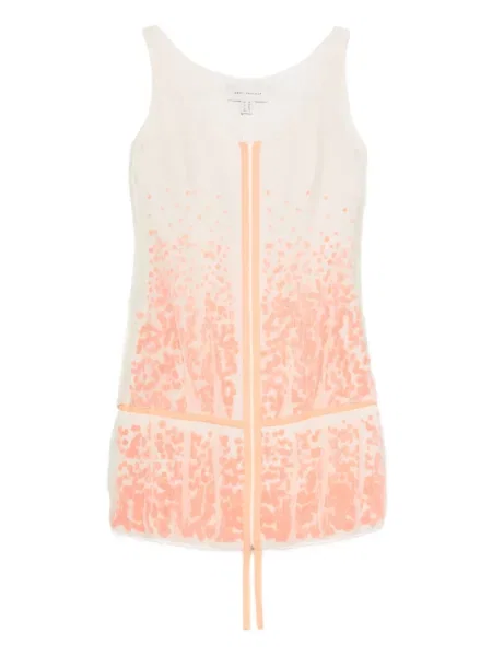 Mała sukienka mini Gemy Maalouf bez rękawów garniturowa biała