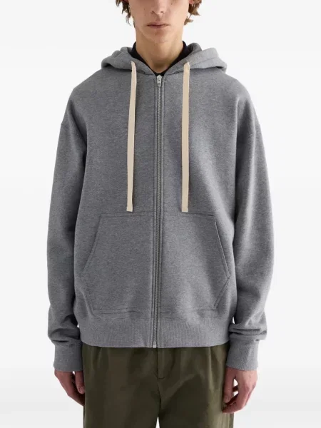 Hanorac cu glugă Jil Sander cu imagine gri