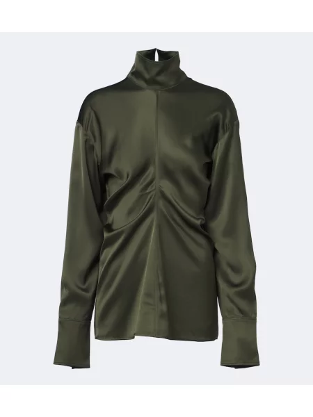 Bluză Toteme din satin drapată verde