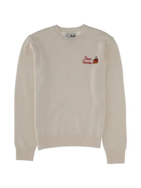 Pulover Mc2 Saint Barth cu broderie alb