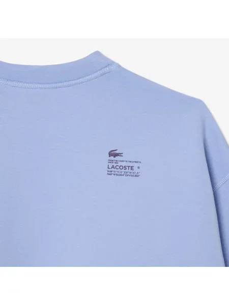 Lacoste Bluza Z Okrągłym Dekoltem Oversize niebieska