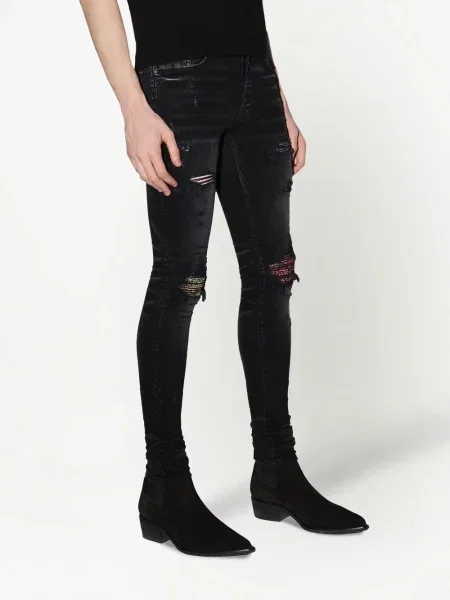 Дънки Amiri с пейсли десен черно