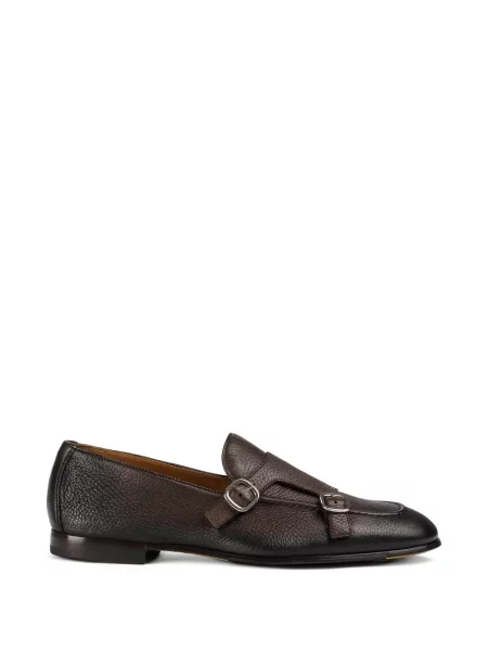 Pantofi loafer Doucal's din piele cu cataramă maro