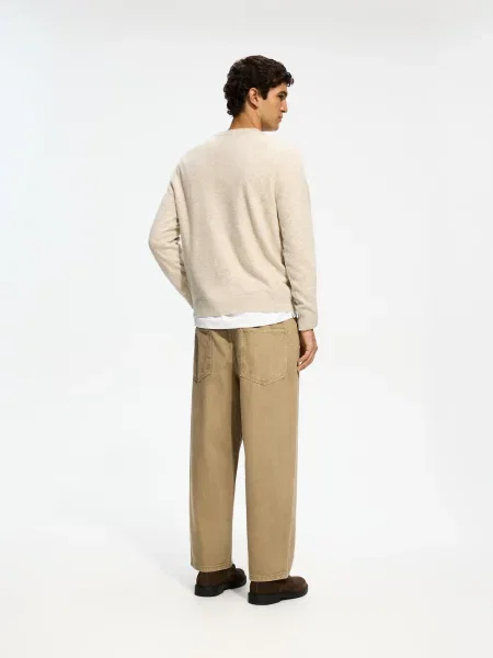 Reserved Джинси barrel leg бежевий