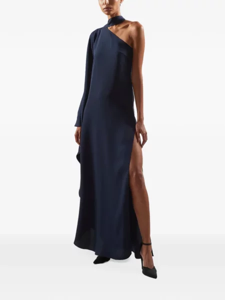 Rochie maxi Taller Marmo cu un umăr gol albastru