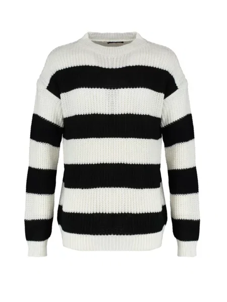 Trendyol Pulover negru alb