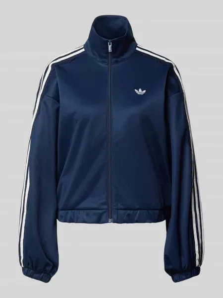 Oversized bluza rozpinana z mieszanka bawełny model LACE OVERSIZED' Adidas Originals granatowa