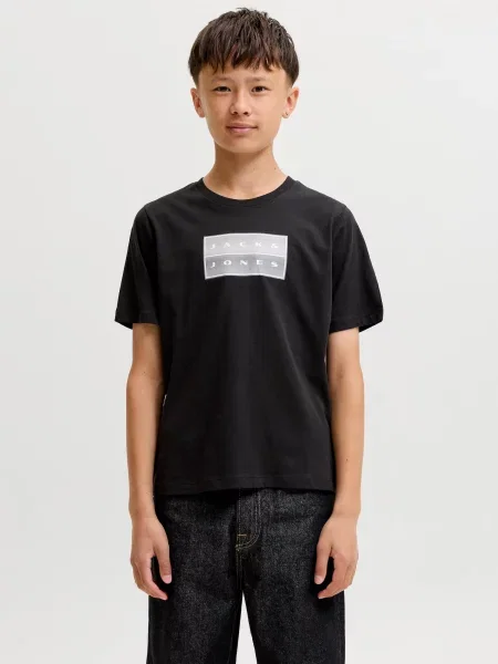 Jack & Jones Junior Tricou JCOFUSION gri / gri deschis / negru alb