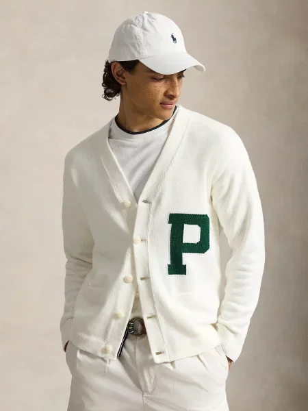 Polo Ralph Lauren Kardigán krémová / tmavozelená