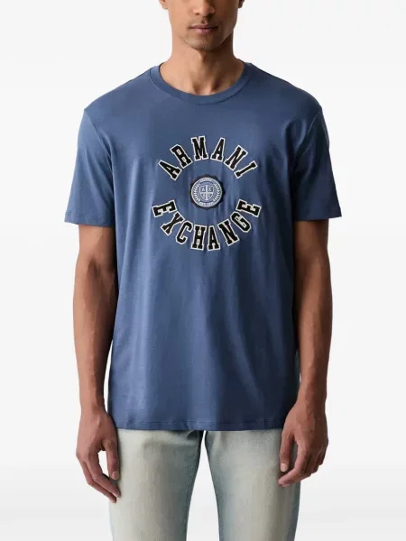 Tricou Armani Exchange cu autograf albastru