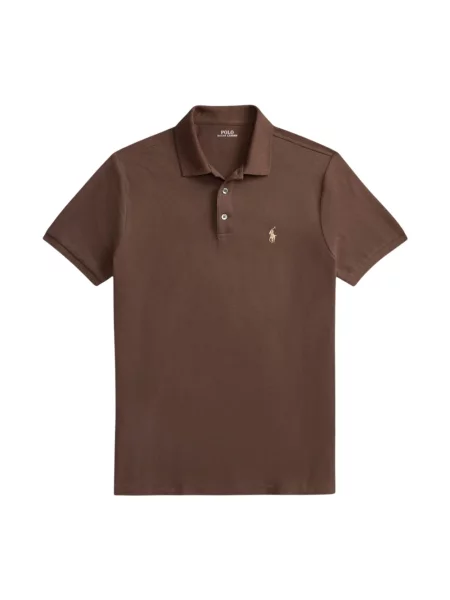 Koszulka polo Ralph Lauren z siateczką brązowa