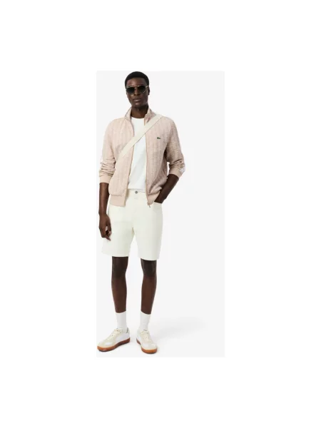 Bluza rozpinana krój regular fit z dodatkiem bawełny Lacoste beżowa
