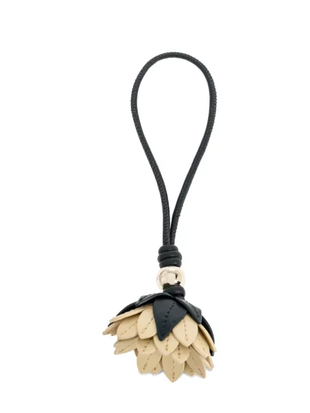 Pandantiv Furla din piele cu model floral negru