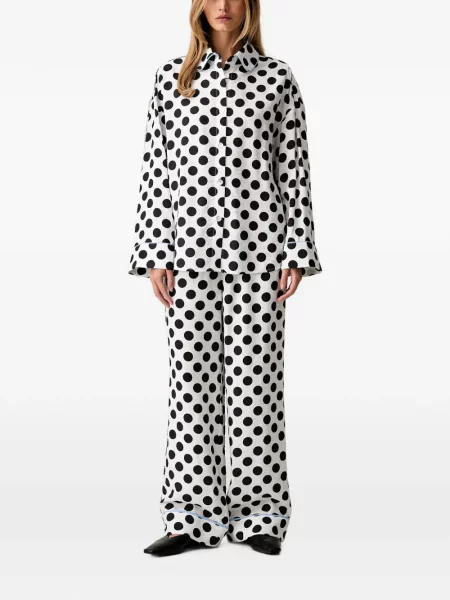 Pantaloni Sleeper cu buline alb