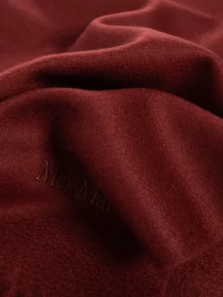 Fular Max Mara cu franjuri roșu