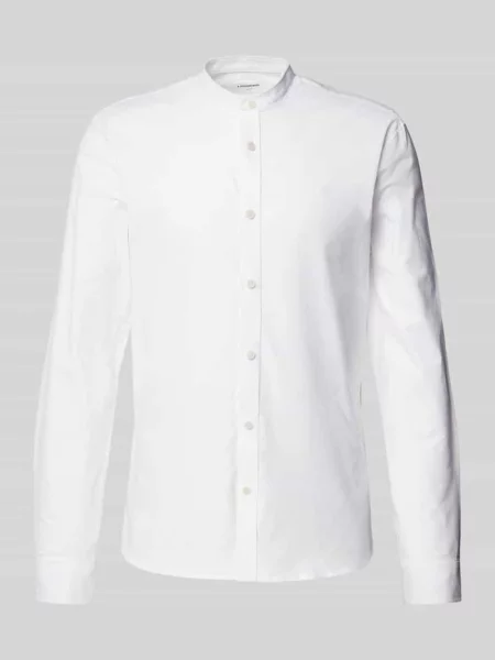 Koszula casualowa o kroju slim fit ze stójką model ‘Oxford’ Lindbergh biała