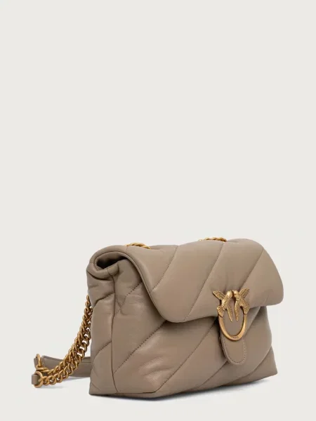 Pinko De piele geantă pe umăr Love Classic Puff bej