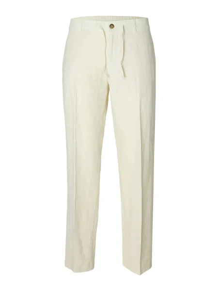 SELECTED Kalhoty s puky LEROY' bílá