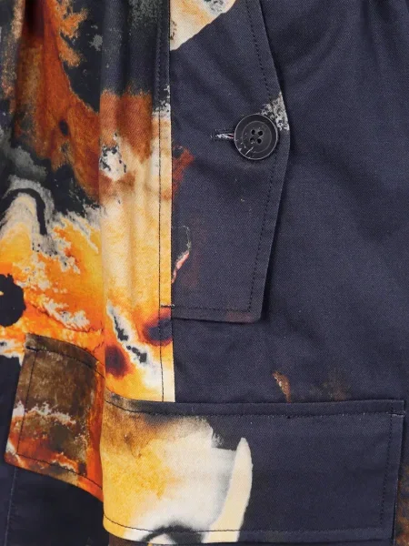 Pantaloni Y-3 cu imprimeu abstract albastru