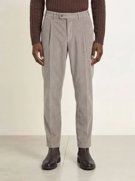 Hiltl Spodnie Z Sztruksu Primo O Kroju Regular Fit grau szare