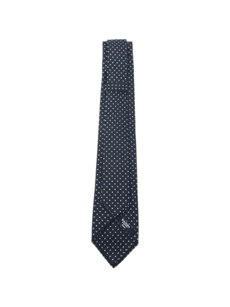 Cravată Barba cu imprimeu geometric albastru