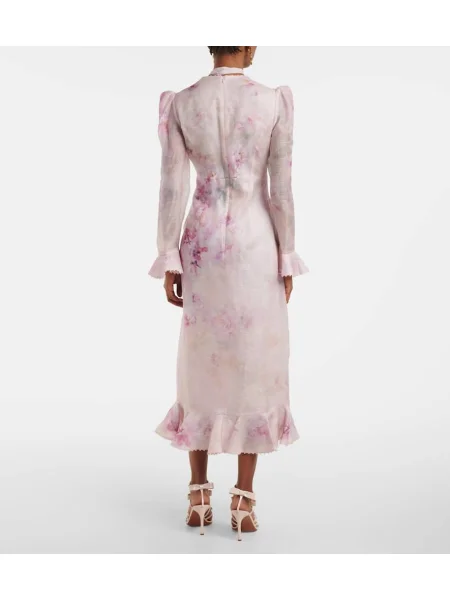 Rochie midi Zimmermann de in până la genunchi de costum roz