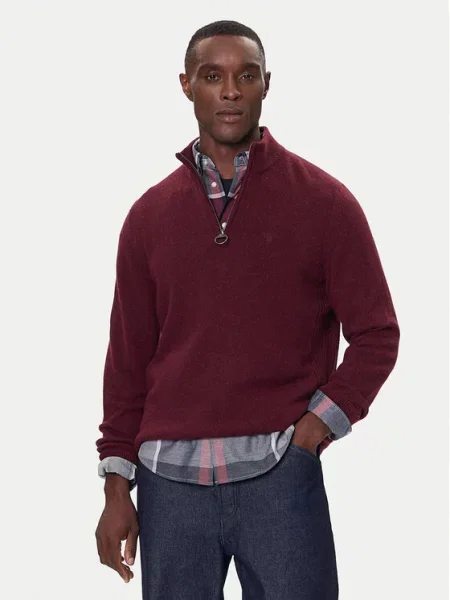Barbour Pulover Tisbury Bordo rdeča