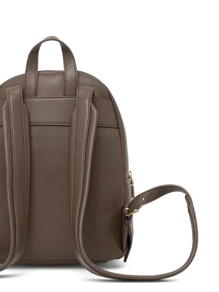 Ruksak Love Moschino prošiven s autogramom smeđa