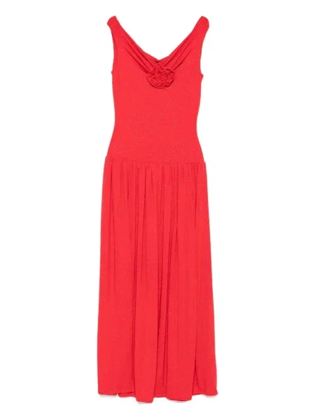 Rochie maxi Roserry plisată de costum roșu