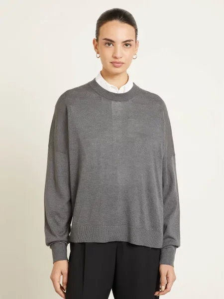 Iris Von Arnim Sweter Oversize Lise Z Kaszmiru grau szary