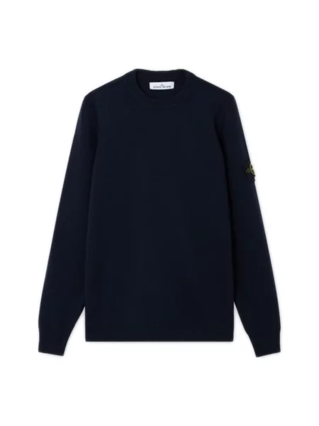 Sweter Stone Island wełniany z kamieniami niebieski