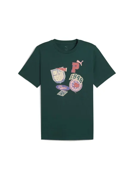 Футболка PUMA Wardrobe Ess Graphic Tee комбінований верх зелений