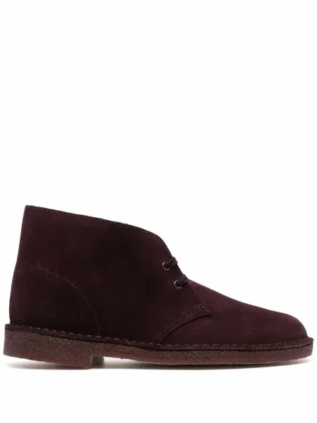 Botine Clarks Originals cu șireturi din piele de căprioară violet