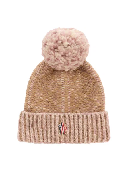 Czapka Moncler wełniana różowa