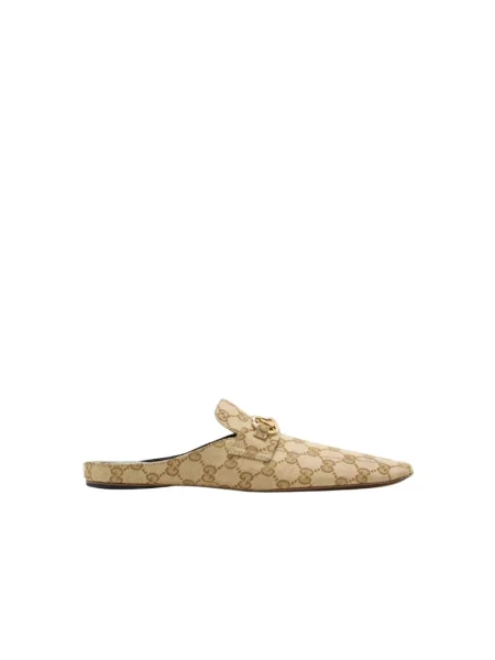 Klapki mules Gucci beżowe