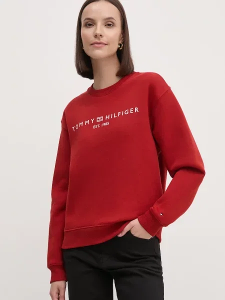 Суитчър Tommy Hilfiger с принт червено