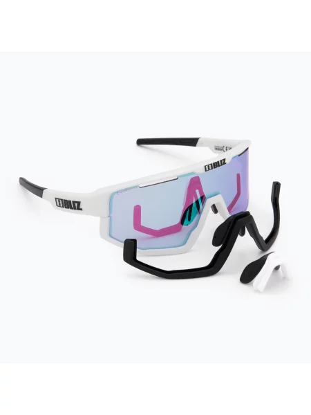 Bliz Fusion Nano Optics Nordic Light matt fehér/ begónia/ lila napszemüveg kék multiban. Méret: OS fehér