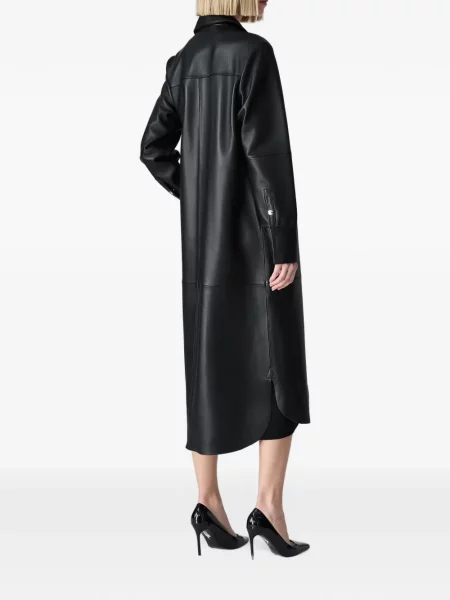 Palton Vera Wang din piele negru