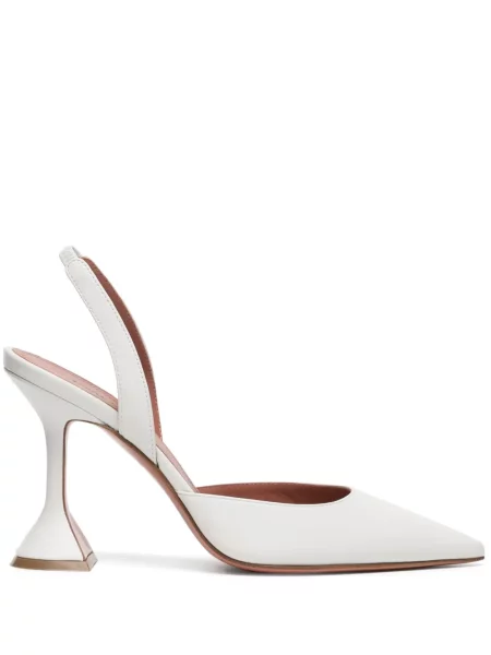 Pantofi cu toc Amina Muaddi slingback alb