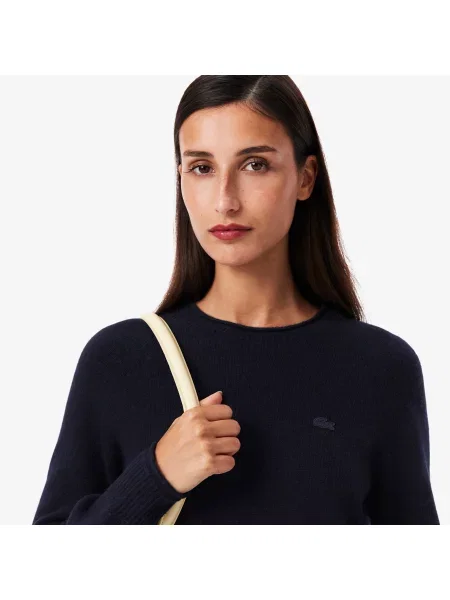 Lacoste Krótka Wełniana Sukienka Bez Szwów niebieska