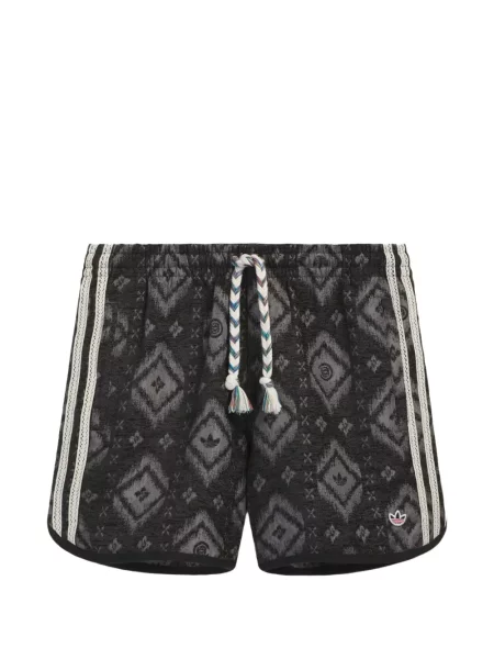 Levágott virágos póló Adidas nyomtatás fekete